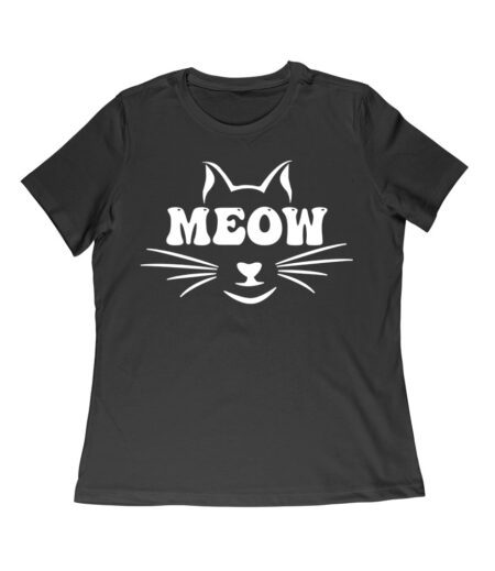 Meow T-Shirt - Cute Cat Lover Tee for Feline Fans, Pet Owners, Kitten Enthusiasts, Animal Lovers, and Funny Cat Gift Women Relaxed – Viva Party
