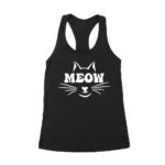 Meow T-Shirt - Cute Cat Lover Tee for Feline Fans, Pet Owners, Kitten Enthusiasts, Animal Lovers, and Funny Cat Gift Women's Racerback Tank Top – Viva Party
