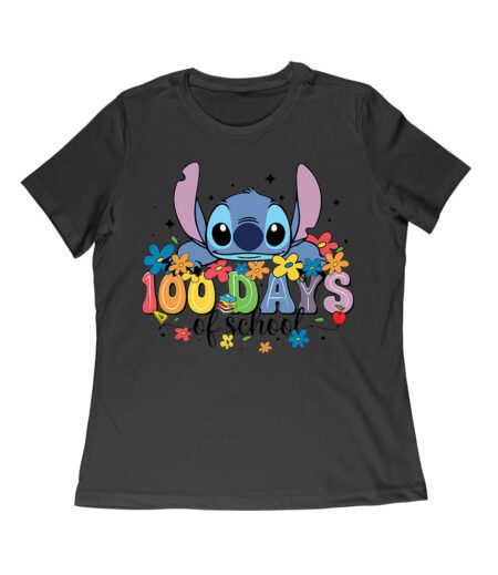 100 Days of School Cute Blue Creature T-Shirt, Fun School Celebration Shirt, Colorful Back to School Outfit for Kids and Teachers Women Relaxed – Viva Party