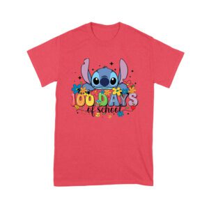 100 Days of School Cute Blue Creature T-Shirt, Fun School Celebration Shirt, Colorful Back to School Outfit for Kids and Teachers Unisex Youth