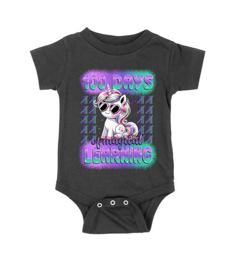 100 Days of Magical Learning Unicorn T-Shirt, Cute 100th Day of School Shirt, Fun Fantasy School Celebration Outfit for Kids and Teachers Unisex Baby Jersey – Viva Party