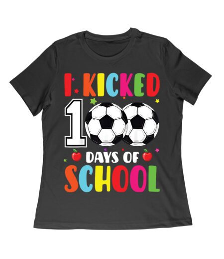 I Kicked 100 Days of School T-Shirt, Fun 100th Day Celebration Shirt, Cool School Milestone Shirt for Kids, Back to School Outfit Women Relaxed – Viva Party