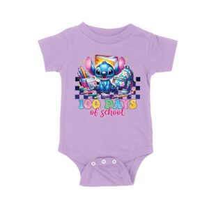 100 Days of School Cute Blue Creature T-Shirt, Fun Classroom Celebration Shirt, Adorable Back to School Outfit for Kids and Teachers Unisex Baby Jersey