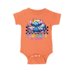 100 Days of School Cute Blue Creature T-Shirt, Fun Classroom Celebration Shirt, Adorable Back to School Outfit for Kids and Teachers Unisex Baby Jersey