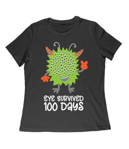 Eye Survived 100 Days of School Funny T-Shirt for Kids - 100th Day Celebration Shirt Women Relaxed – Viva Party