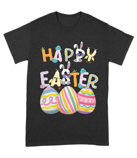 Happy Easter T-Shirt - Cute Bunny, Colorful Eggs & Spring Holiday Outfit for Men, Women & Kids Unisex Adult – Viva Party