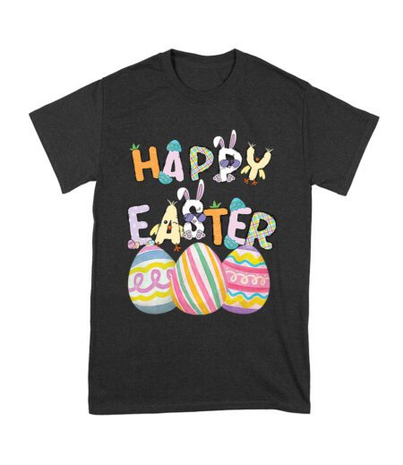 Happy Easter T-Shirt - Cute Bunny, Colorful Eggs & Spring Holiday Outfit for Men, Women & Kids Unisex Youth – Viva Party