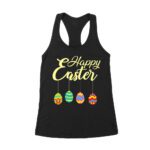 Happy Easter T-Shirt - Fun & Festive Bunny, Egg Hunt & Spring Celebration Outfit for Adults & Kids Women's Racerback Tank Top – Viva Party