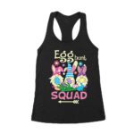 Egg Hunt Squad T-Shirt - Fun Easter Bunny & Colorful Eggs Team Outfit for Kids & Adults Women's Racerback Tank Top – Viva Party