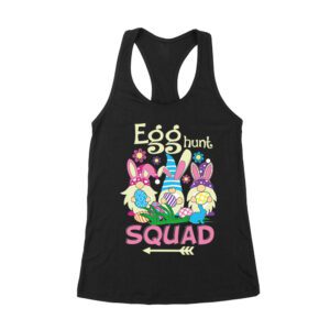 Egg Hunt Squad T-Shirt - Fun Easter Bunny & Colorful Eggs Team Outfit for Kids & Adults Women's Racerback Tank Top – Viva Party