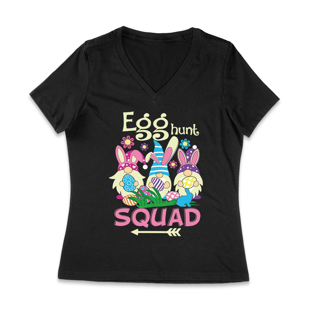 East-03_Wvn-Black.jpg Egg Hunt Squad T-Shirt - Fun Easter Bunny &Amp;Amp; Colorful Eggs Team Outfit For Kids &Amp;Amp; Adults Women Jersey V-Neck – Viva Party