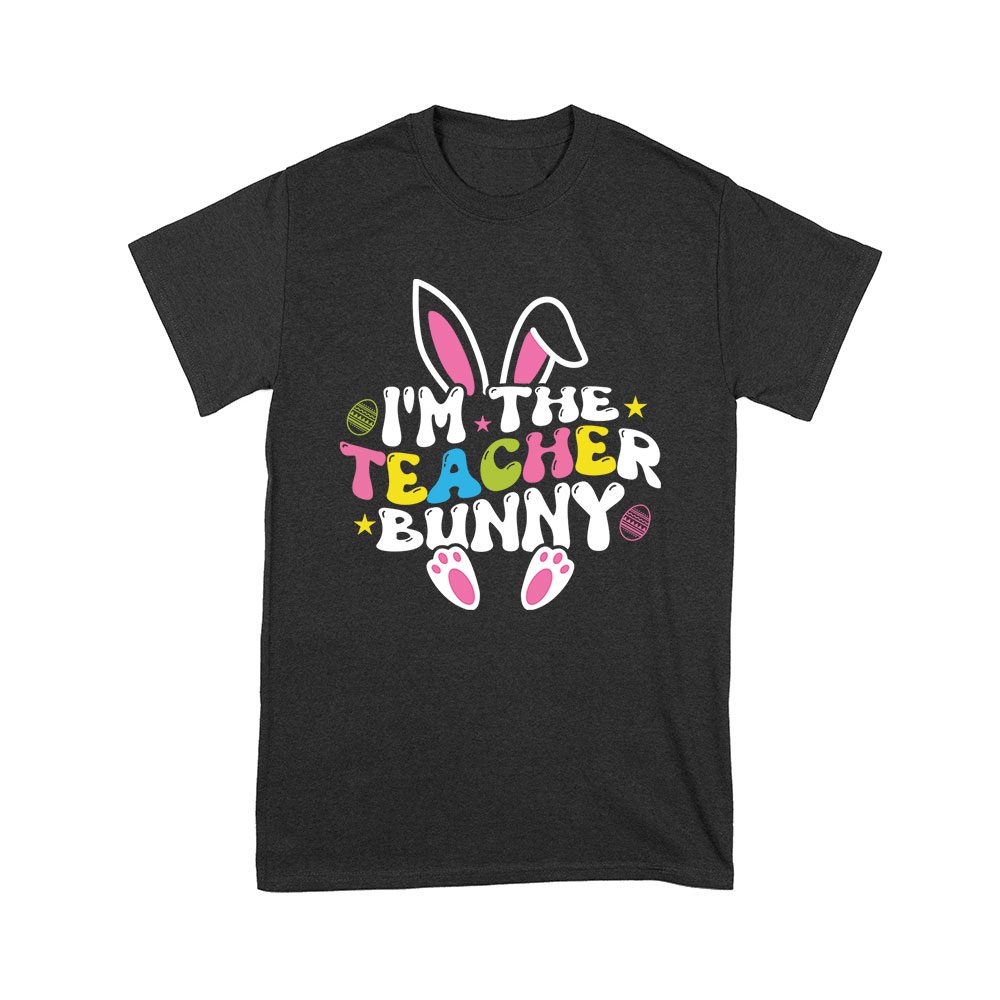 East-05_Y-Black.jpg I'M The Teacher Bunny T-Shirt - Cute Easter Outfit For Educators, Egg Hunt &Amp;Amp; Spring Celebration Unisex Youth – Viva Party