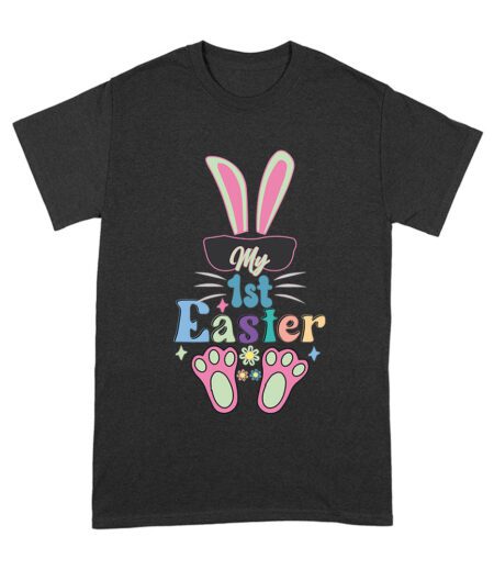 1st Easter T-Shirt - Adorable Baby?s First Easter Outfit with Cute Bunny & Colorful Eggs Unisex Adult – Viva Party