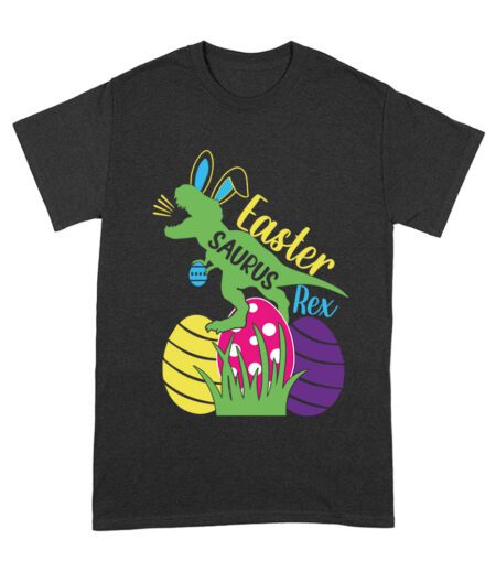 Easter Saurus Rex T-Shirt - Funny Dinosaur Easter Egg Hunt Outfit for Kids & Boys Unisex Adult – Viva Party