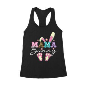 Mama Bunny T-Shirt - Cute Easter Outfit for Moms, Spring Holiday & Egg Hunt Celebration Women's Racerback Tank Top – Viva Party