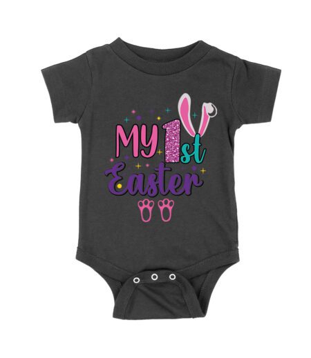 My 1st Easter T-Shirt - Adorable Baby?s First Easter Outfit with Cute Bunny & Colorful Eggs Unisex Baby Jersey – Viva Party