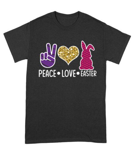 Peace Love Easter Valentine's Day T-Shirt for Women, Men, Kids - Cute Easter Shirt Gift, Love & Peace Design Unisex Adult – Viva Party