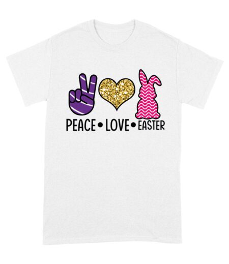 Peace Love Easter Valentine's Day T-Shirt for Women, Men, Kids