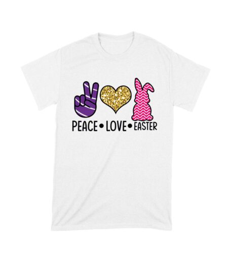 Peace Love Easter Valentine's Day T-Shirt for Women, Men, Kids