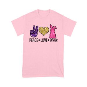 Peace Love Easter Valentine's Day T-Shirt for Women, Men, Kids