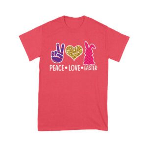 Peace Love Easter Valentine's Day T-Shirt for Women, Men, Kids