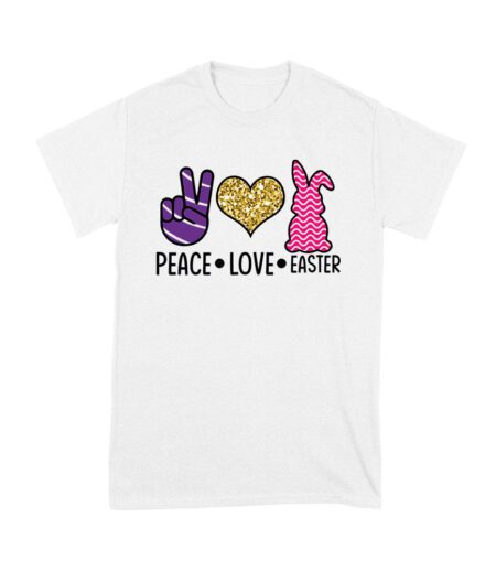 Peace Love Easter Valentine's Day T-Shirt for Women, Men, Kids