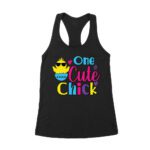 One Cute Chick Easter T-Shirt for Women, Men, Kids ? Adorable Chick Design, Perfect Easter Gift Shirt Women's Racerback Tank Top – Viva Party