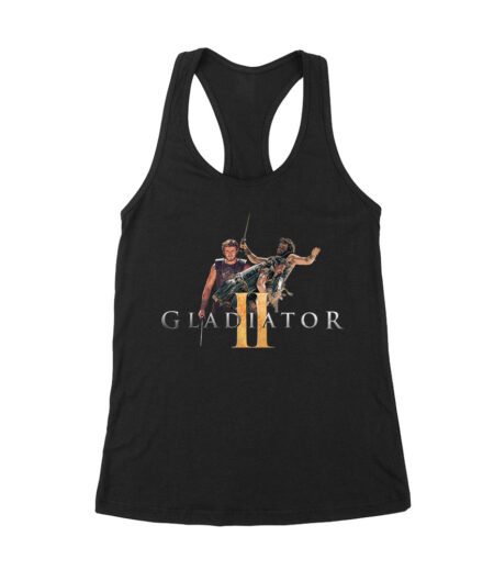 Gladiator II - Warrior T-Shirt - Epic Battle Armor Design for Brave Fighters and History Fans Women's Racerback Tank Top – Viva Party