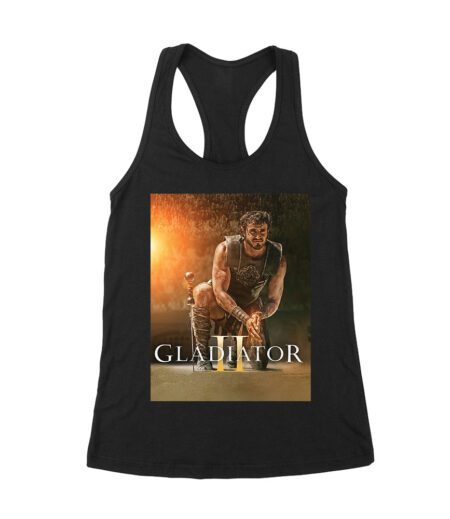 Gladiator II - Warrior Battle T-Shirt - Fierce Combat Spirit for Brave Fighters and Legends Women's Racerback Tank Top – Viva Party