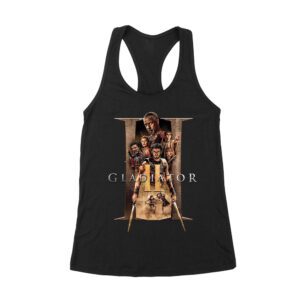 Gladiator II Group - Warrior Battle T-Shirt - Fierce Combat Spirit for Fighters and Legends Women's Racerback Tank Top – Viva Party