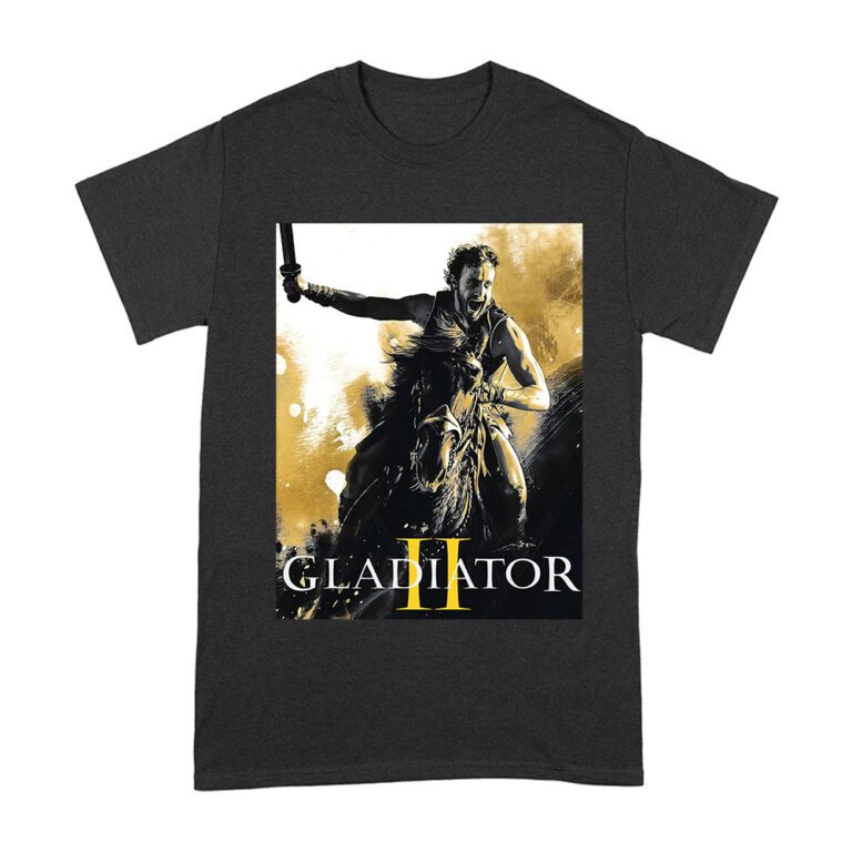 Gladiator II - Paul Riding on a Horse T-Shirt - Epic Warrior Battle Design for Brave Fighters Unisex Adult – Viva Party