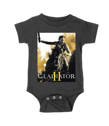 Gladiator II - Paul Riding on a Horse T-Shirt - Epic Warrior Battle Design for Brave Fighters Unisex Baby Jersey – Viva Party