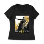 Gladiator II - Paul Riding on a Horse T-Shirt - Epic Warrior Battle Design for Brave Fighters Women Jersey V-Neck – Viva Party