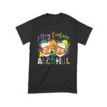 Mardi Gras T-Shirt - Funny "May Contain Alcohol" Design, Whiskey Glasses & Festive Colors, Party Outfit for Fat Tuesday & New Orleans Celebration Unisex Toddler – Viva Party
