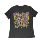 Festive Mardi Gras T-Shirt - Colorful Glitter-Inspired Lettering, Bold Carnival Spirit, Fun New Orleans Party Outfit Women Relaxed – Viva Party