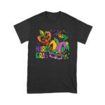 Happy Mardi Gras T-Shirt - Vibrant Carnival Design with Lobster, Jester Hat, Mask, and Festive Beads for New Orleans Party Fun Unisex Youth – Viva Party