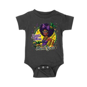 Little Miss Mardi Gras T-Shirt - Cute Glitter-Inspired Design for Girls, Fun Carnival Outfit, Festive New Orleans Party Wear Unisex Baby Jersey – Viva Party