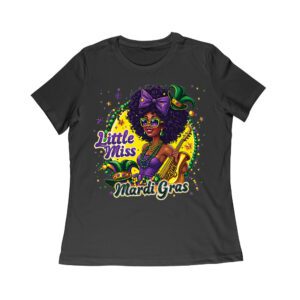 Little Miss Mardi Gras T-Shirt - Cute Glitter-Inspired Design for Girls, Fun Carnival Outfit, Festive New Orleans Party Wear Women Relaxed – Viva Party
