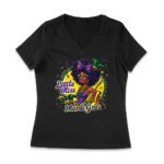 Little Miss Mardi Gras T-Shirt - Cute Glitter-Inspired Design for Girls, Fun Carnival Outfit, Festive New Orleans Party Wear Women Jersey V-Neck – Viva Party