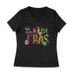 Mardi Gras T-Shirt - Festive Magic Hat Design, Colorful Carnival Party Outfit, Fun New Orleans Celebration Attire Women Jersey V-Neck – Viva Party