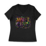 Mardi Gras Party T-Shirt - Vibrant Carnival Design, Fun & Festive for Celebrations, New Orleans Inspired Shirt for Mardi Gras Lovers Women Jersey V-Neck – Viva Party