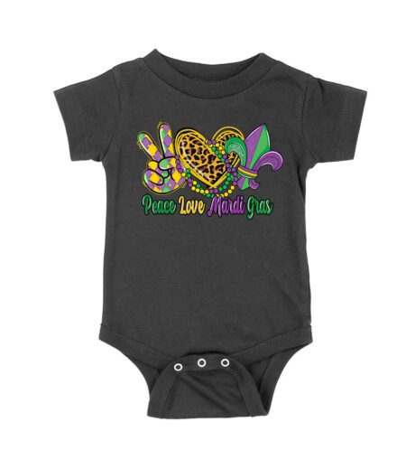 Peace Love Mardi Gras T-Shirt - Vibrant Carnival Design for Fun Celebrations, Perfect for Parades, Parties & Festive Occasions Unisex Baby Jersey – Viva Party