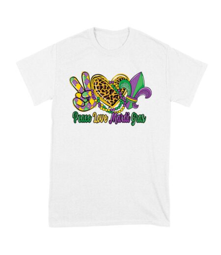 Peace Love Mardi Gras T-Shirt