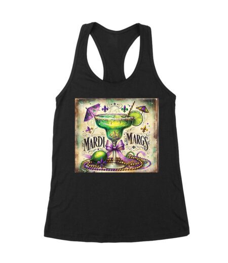 Mardi Gras T-Shirt - Bold Carnival Design for Fun Celebrations, Perfect for Parades, Parties & Festive Occasions Women's Racerback Tank Top – Viva Party