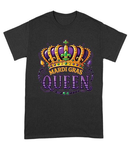 Mardi Gras Queen T-Shirt - Royal Carnival Design for Festive Parades, Parties & Celebrations, Perfect for Mardi Gras Enthusiasts Unisex Adult – Viva Party