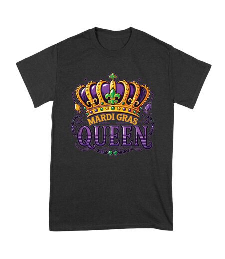 Mardi Gras Queen T-Shirt - Royal Carnival Design for Festive Parades, Parties & Celebrations, Perfect for Mardi Gras Enthusiasts Unisex Youth – Viva Party