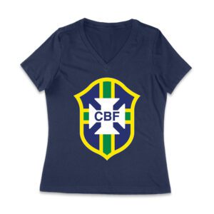 Brazil Soccer T-Shirt Fierce Football Club Spirit South America Futbol Passion Women Jersey V-Neck