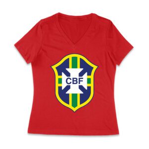Brazil Soccer T-Shirt Fierce Football Club Spirit South America Futbol Passion Women Jersey V-Neck