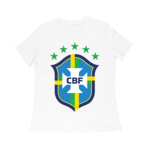 Brazil Football T-Shirt Bold Soccer Nation Pride South America Futbol Spirit Women Relaxed