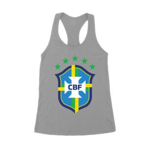 Brazil Football T-Shirt Bold Soccer Nation Pride South America Futbol Spirit Women's Racerback Tank Top
